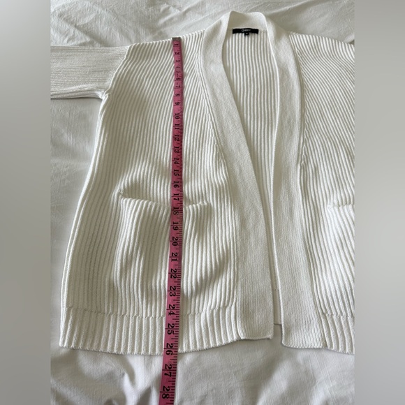 Quince | Women’s M | White Cardigan Sweater Ribbed Knit Open Front Cotton - Picture 3 of 8